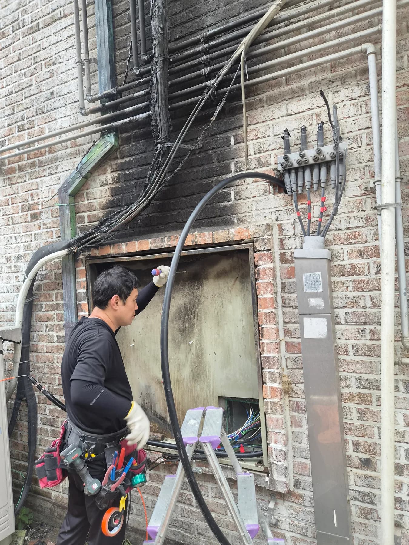 계량기함 35SQ 4C 메인전선 인입 작업